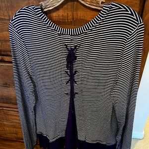 Alter’d State Blue and White Striped shirt